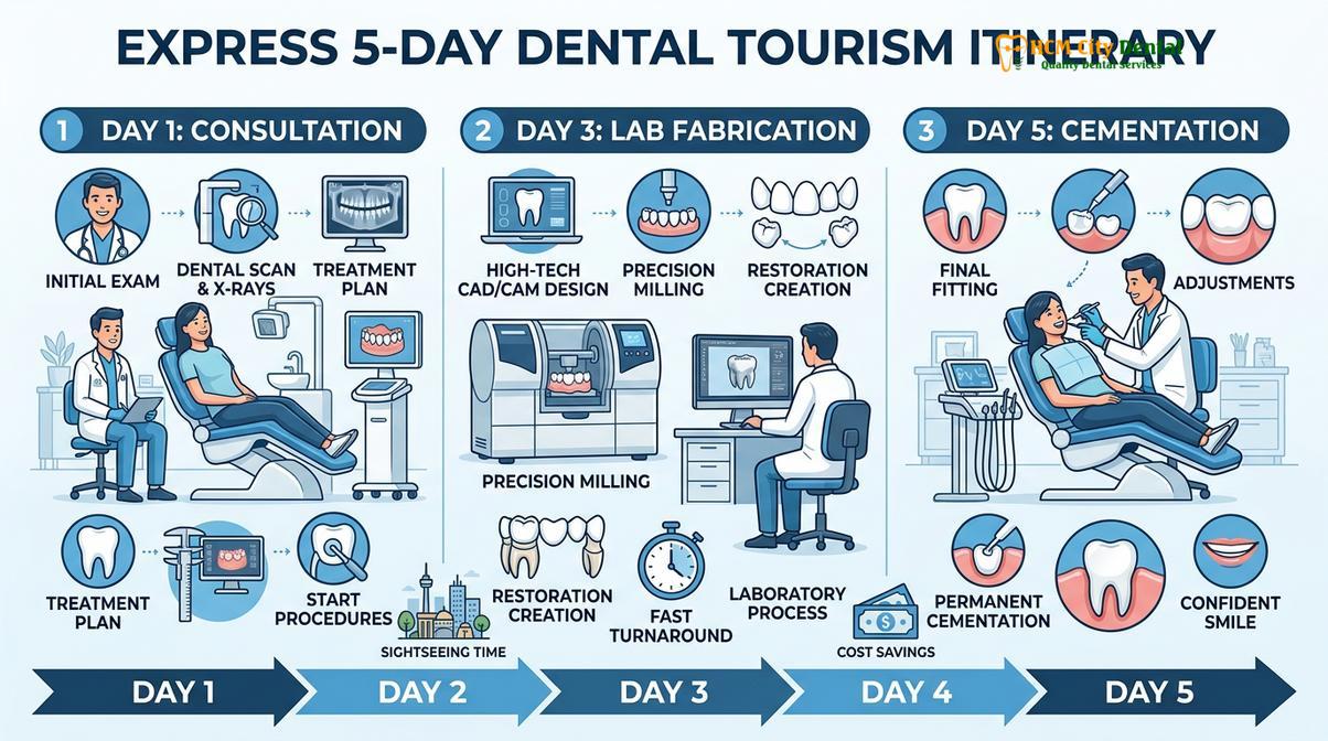 Visual illustration of dental tourism vietnam veneers