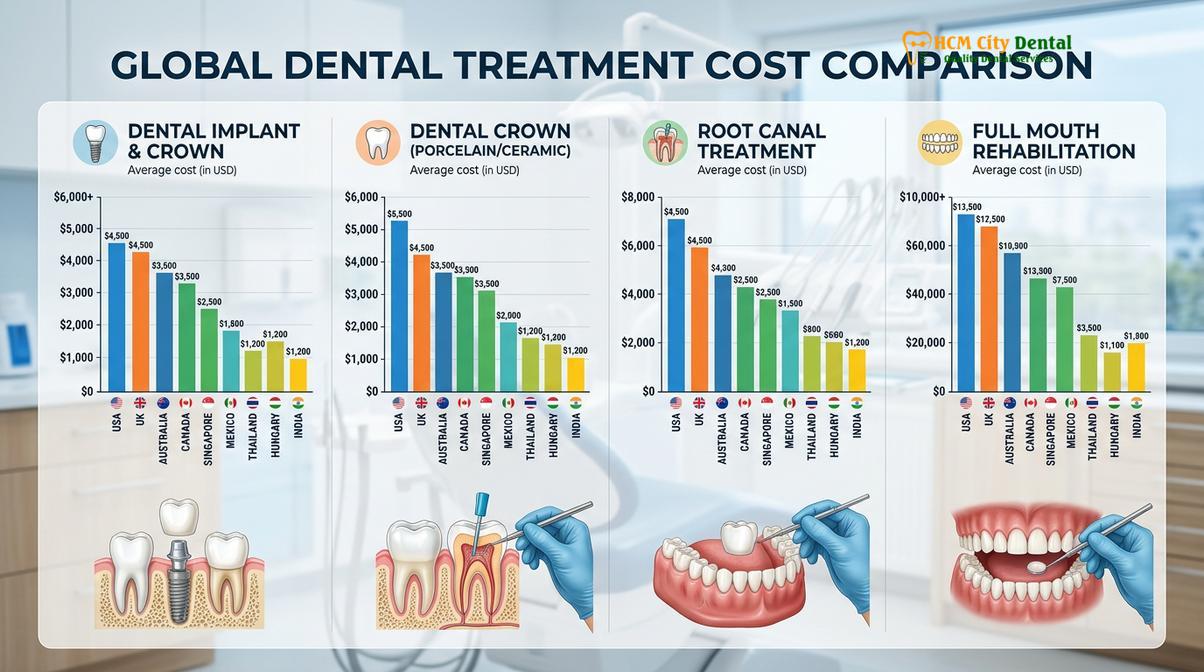 Clinical photography related to dental tourism Vietnam vs Thailand