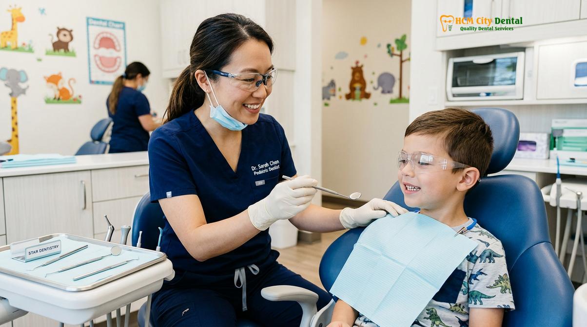 Visual description of dental vacation saigon kids