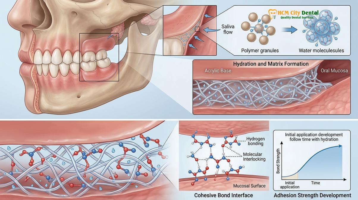 Visual description of Denture Adhesive Application