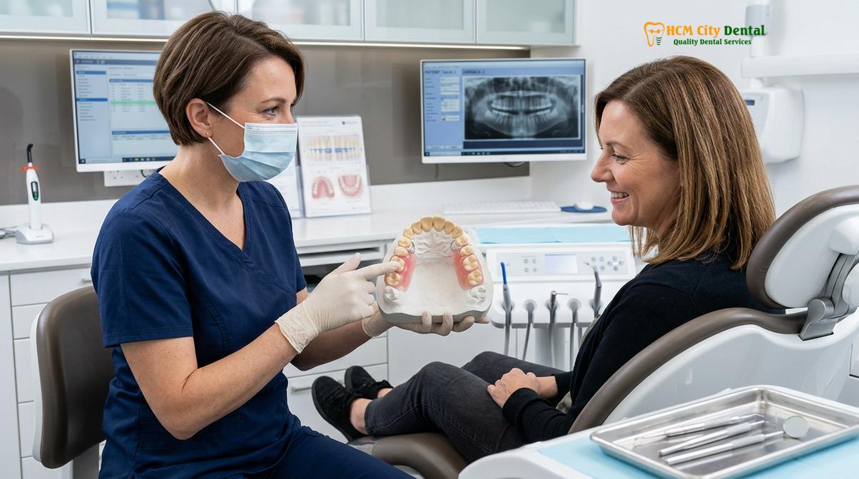 Visual description of Dentures Cost Vietnam vs UK