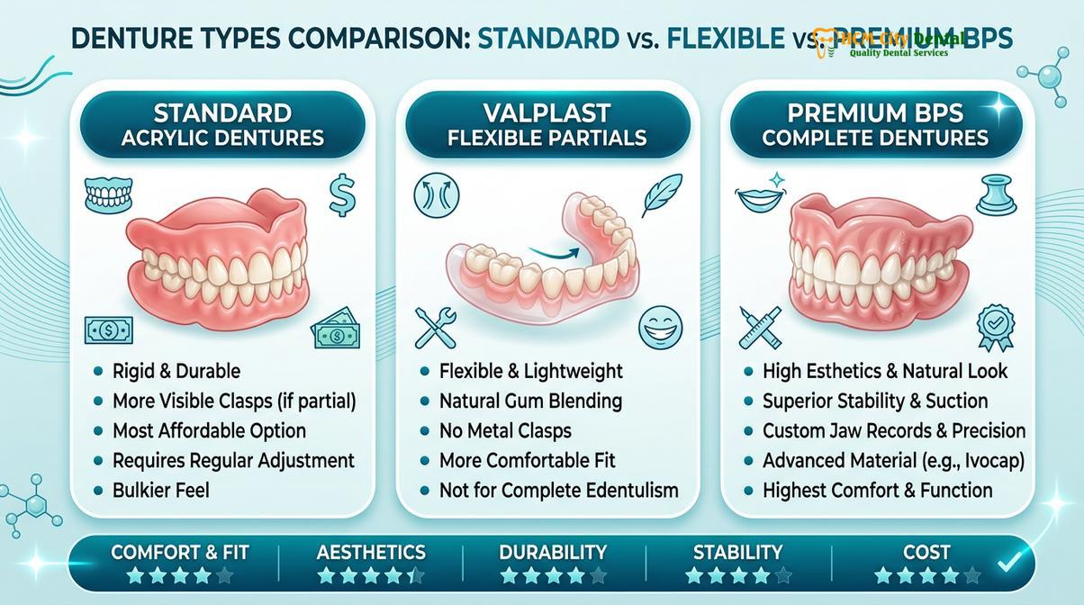 Summary diagram of Dentures Cost Vietnam vs UK