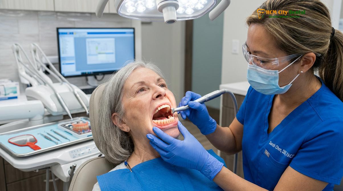 Clinical illustration of Dentures vs Dental Implants
