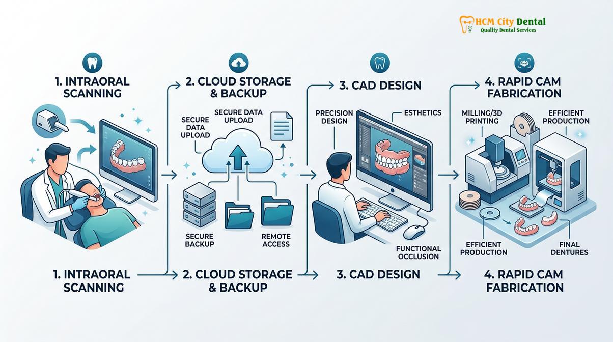Summary diagram of Digital Dentures Saigon