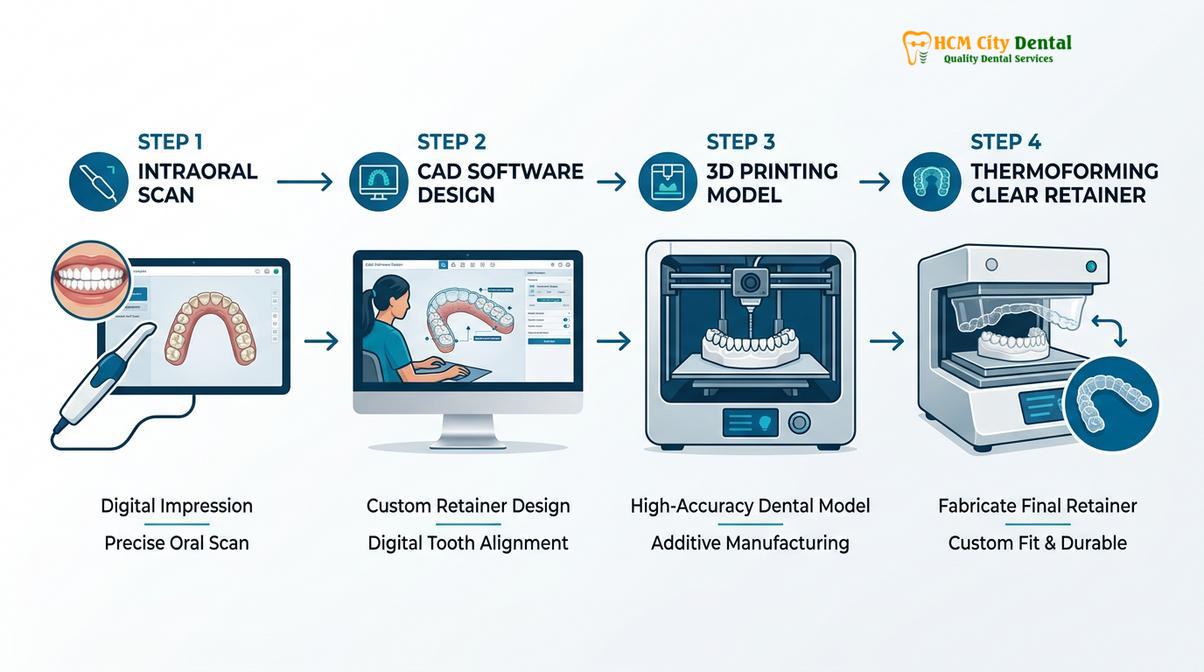 Summary diagram of digital vs physical retainer impressions