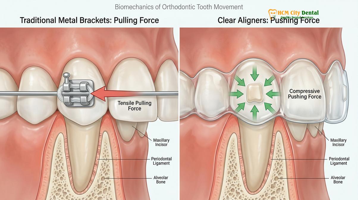 Clinical photography related to does invisalign work as well as braces