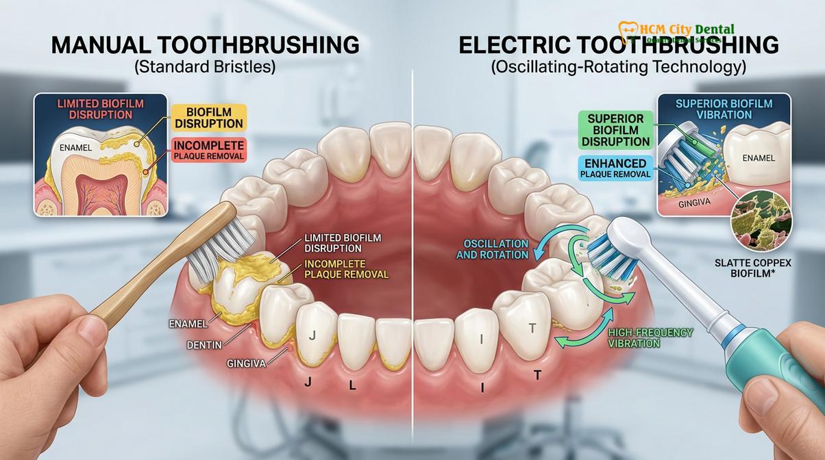 Clinical photography related to electric toothbrush for kids