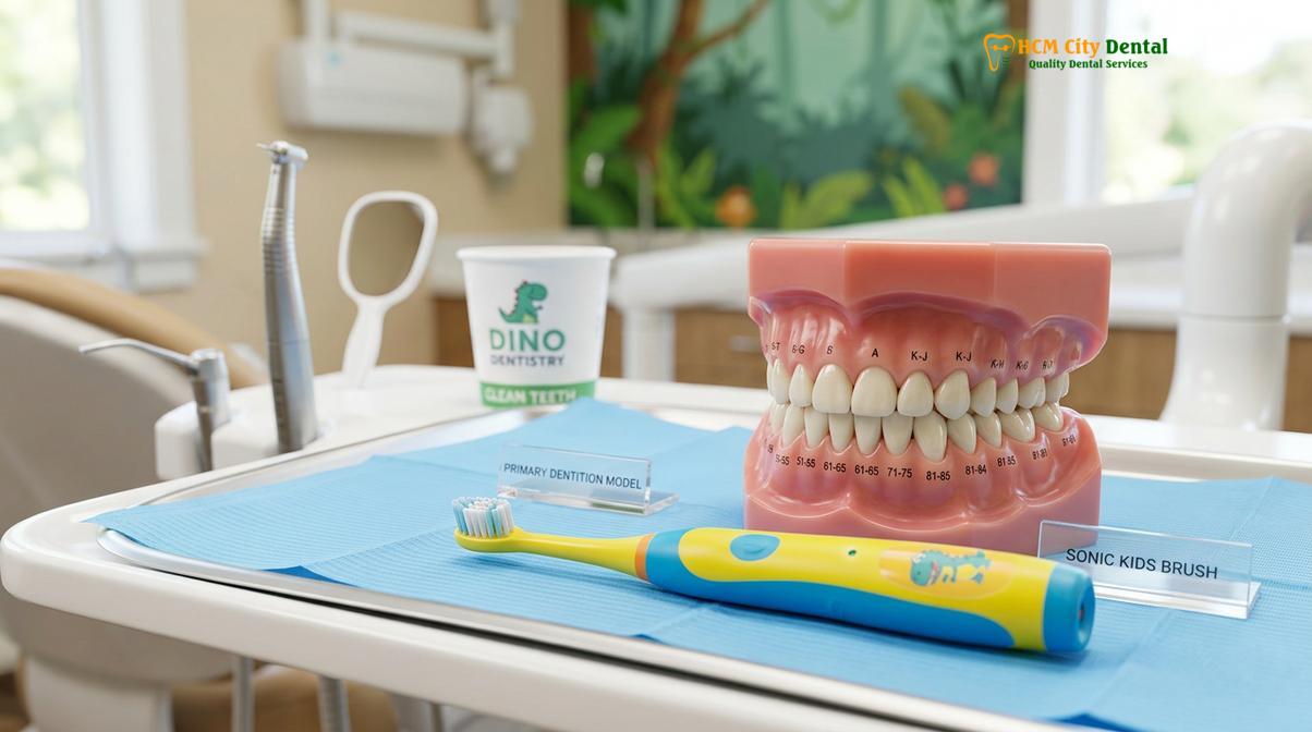 Visual description of electric toothbrush for kids