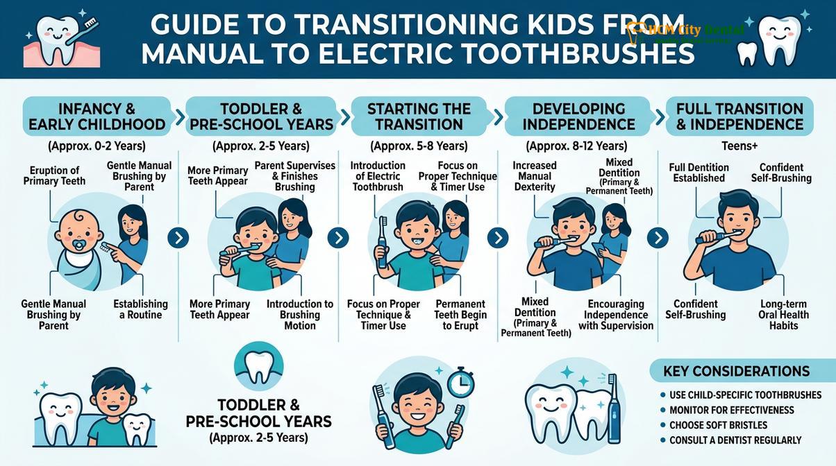 Summary diagram of electric toothbrush for kids