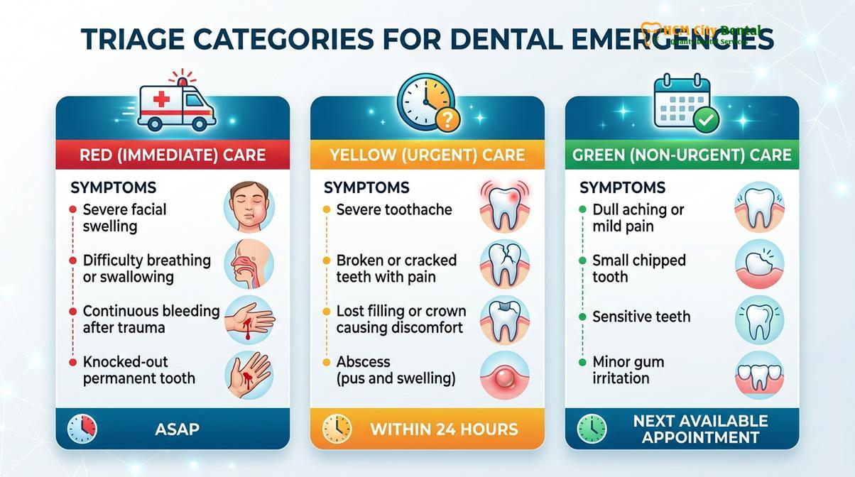 Summary diagram of emergency dentist hcmc district 1
