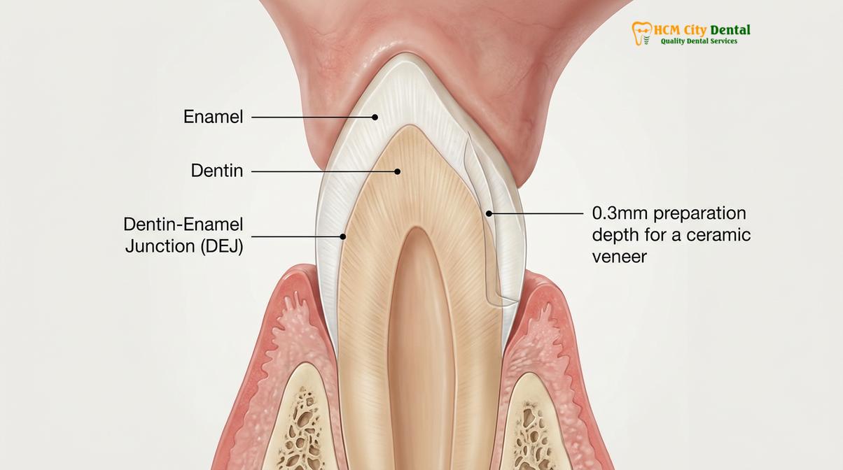 Clinical photography related to enamel shaving for veneers
