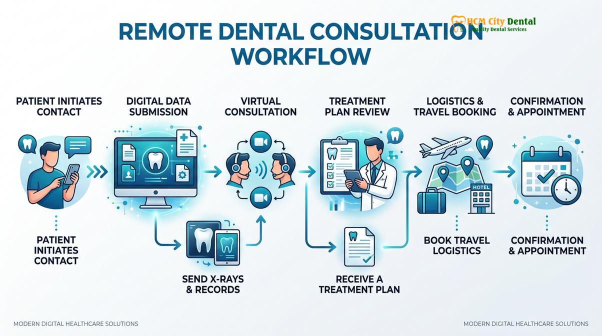 Summary diagram of english speaking dentist Ho Chi Minh City communication