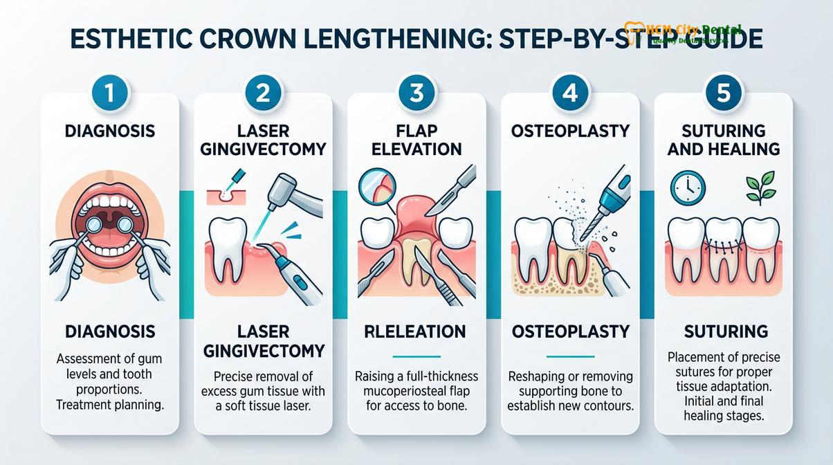 Summary diagram of Esthetic Crown Lengthening