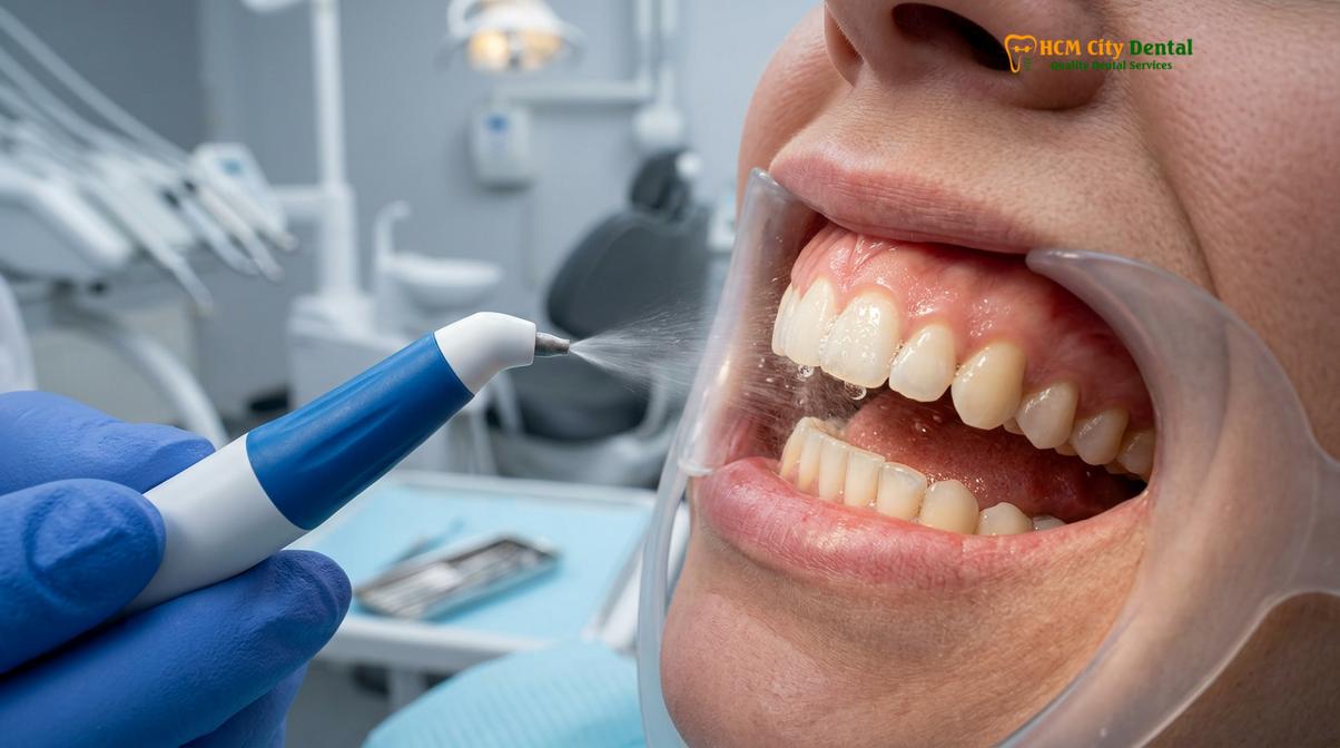 Visual illustration of family dental cleaning package thao dien