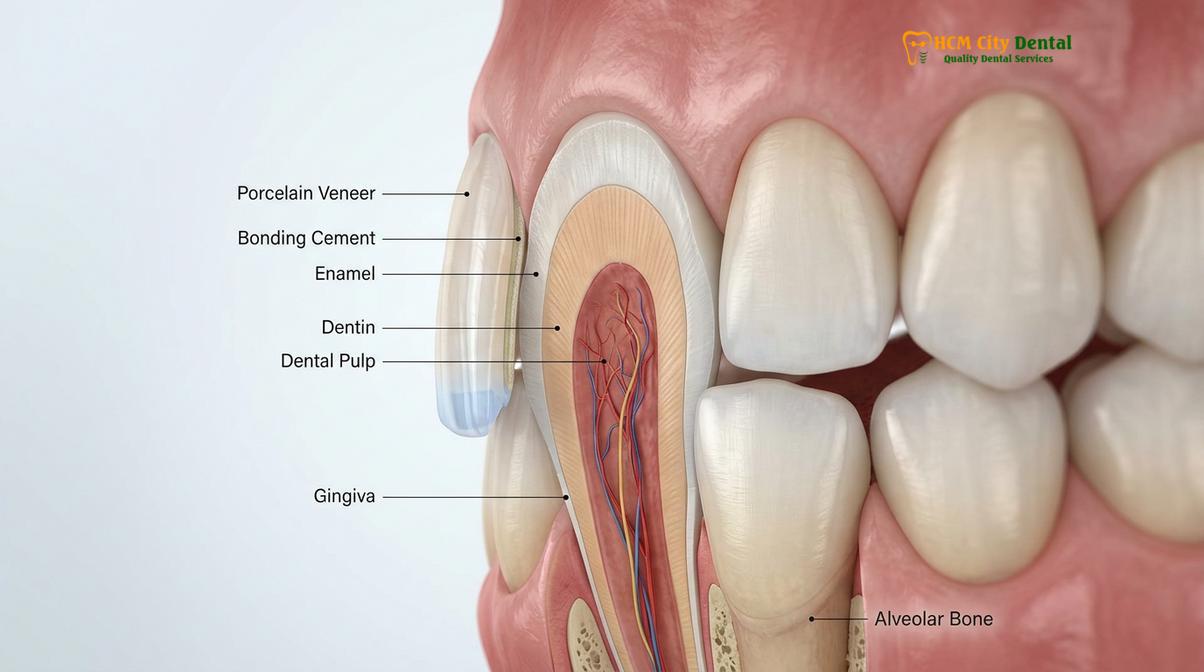 Visual description of repair chipped veneer