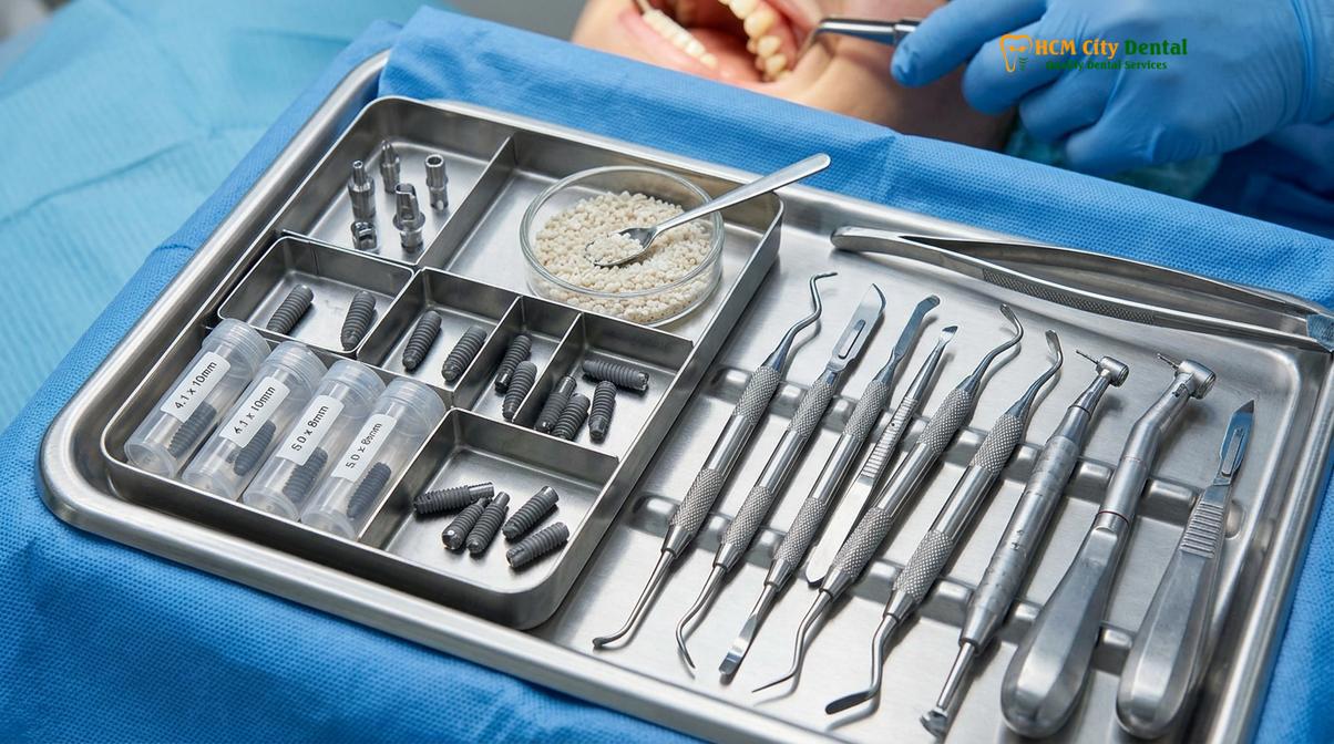 Clinical photography related to flying after dental implants