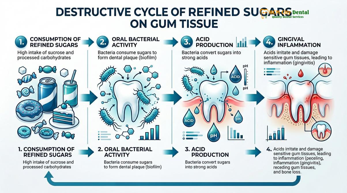 Summary diagram of foods for gum disease