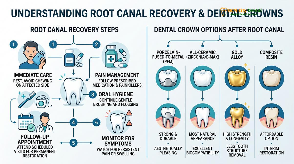 Summary diagram of What to Eat After a Root Canal
