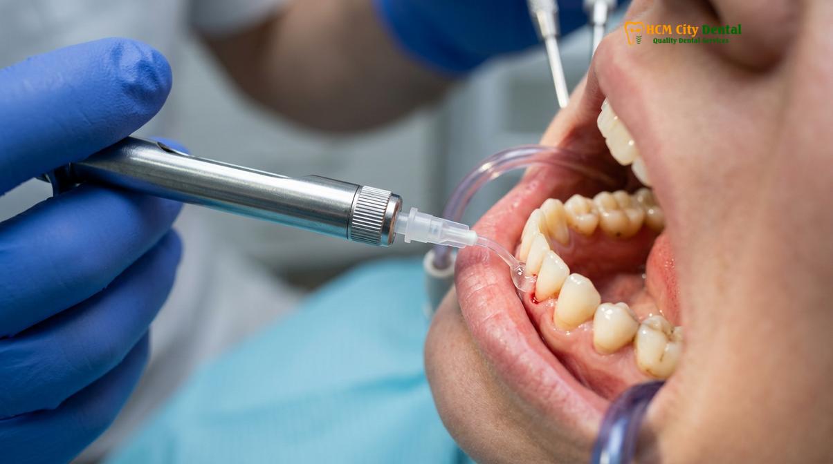 Visual illustration of full mouth disinfection