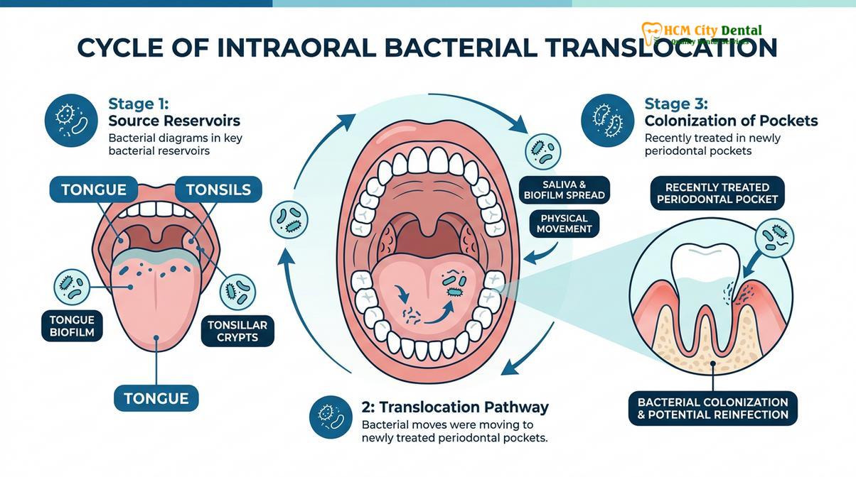 Visual illustration of full mouth disinfection