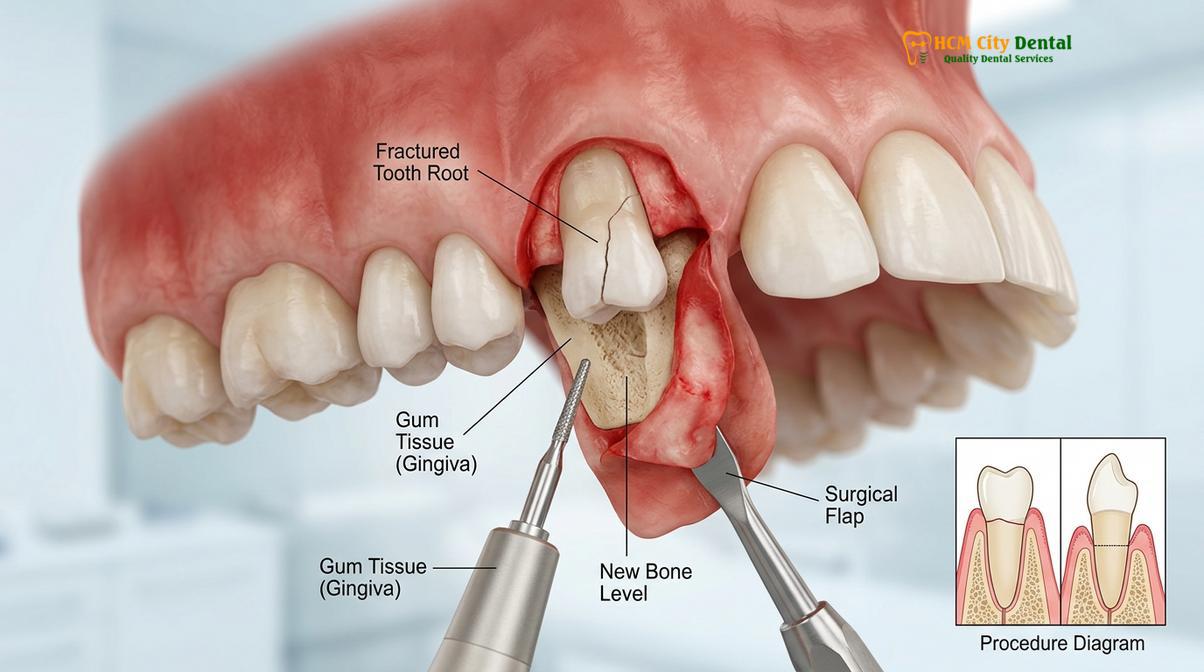 Clinical photography related to Crown Lengthening for Veneers HCMC