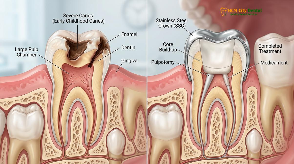 Clinical photography related to dental work under general anesthesia child