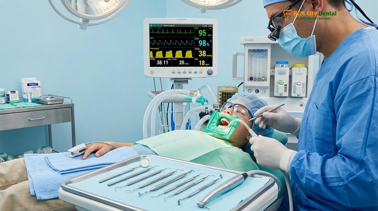 Visual description of dental work under general anesthesia child