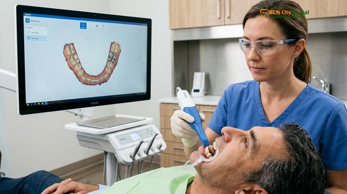 Visual description of gold inlay back teeth