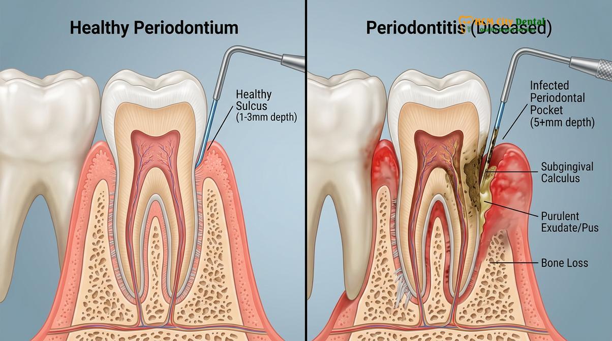 Clinical photography related to gum abscess treatment