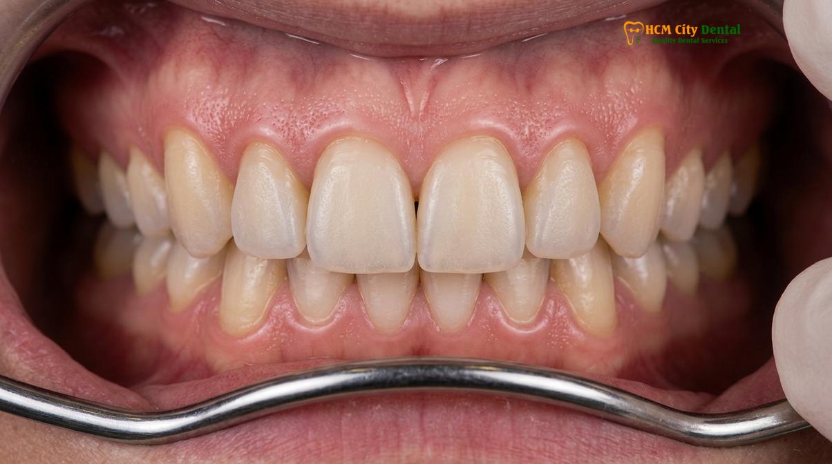 Visual description of gum contouring with veneers