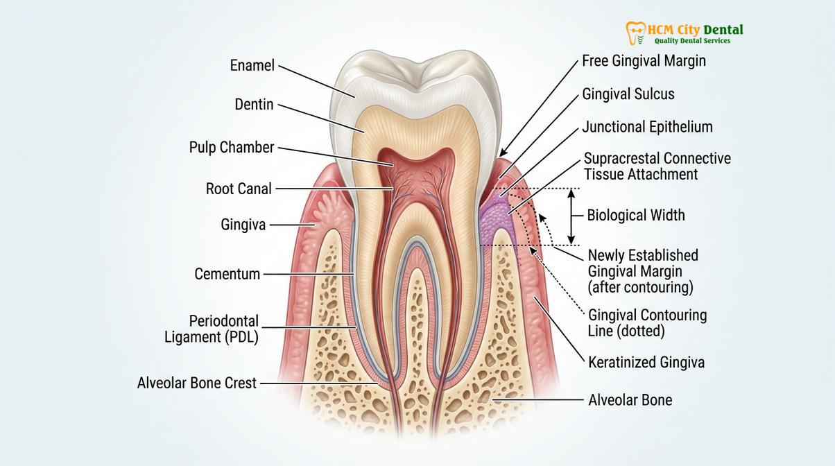 Clinical photography related to Gum Contouring Recovery
