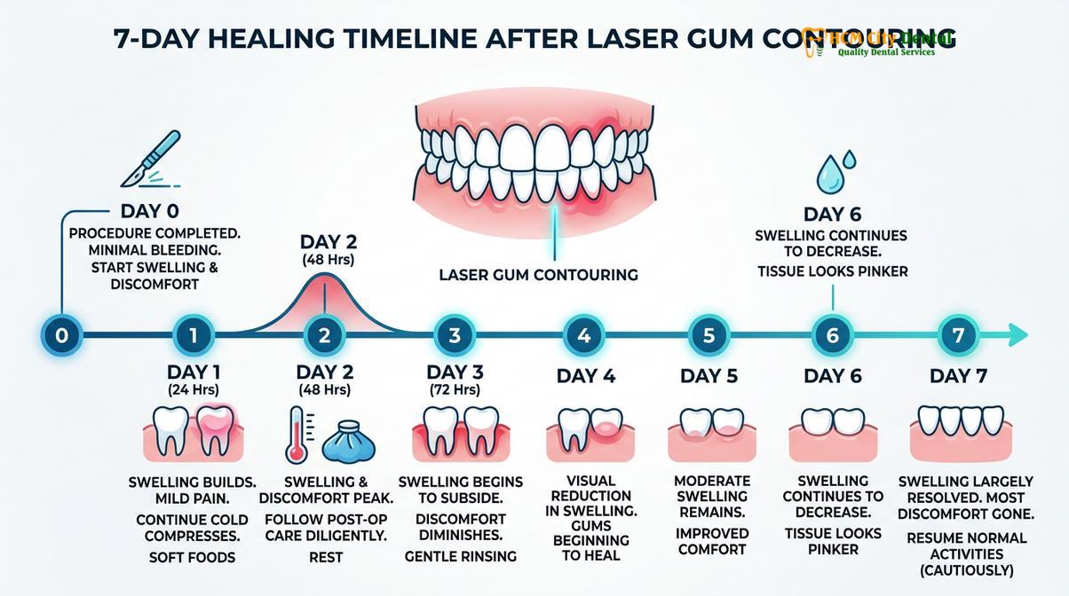 Summary diagram of Gum Contouring Swelling