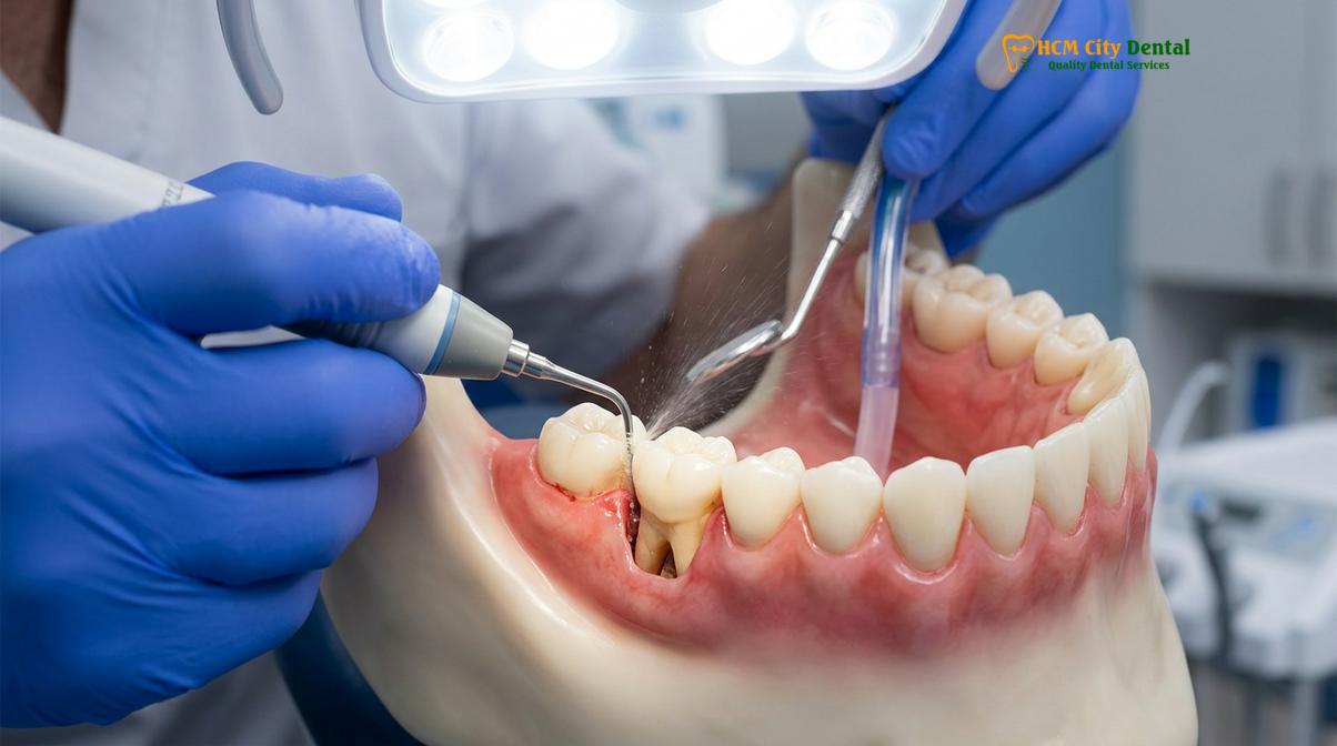 Clinical photography related to gum flap surgery