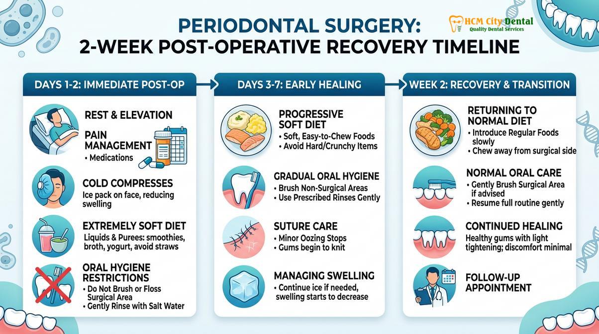 Summary diagram of gum graft surgery