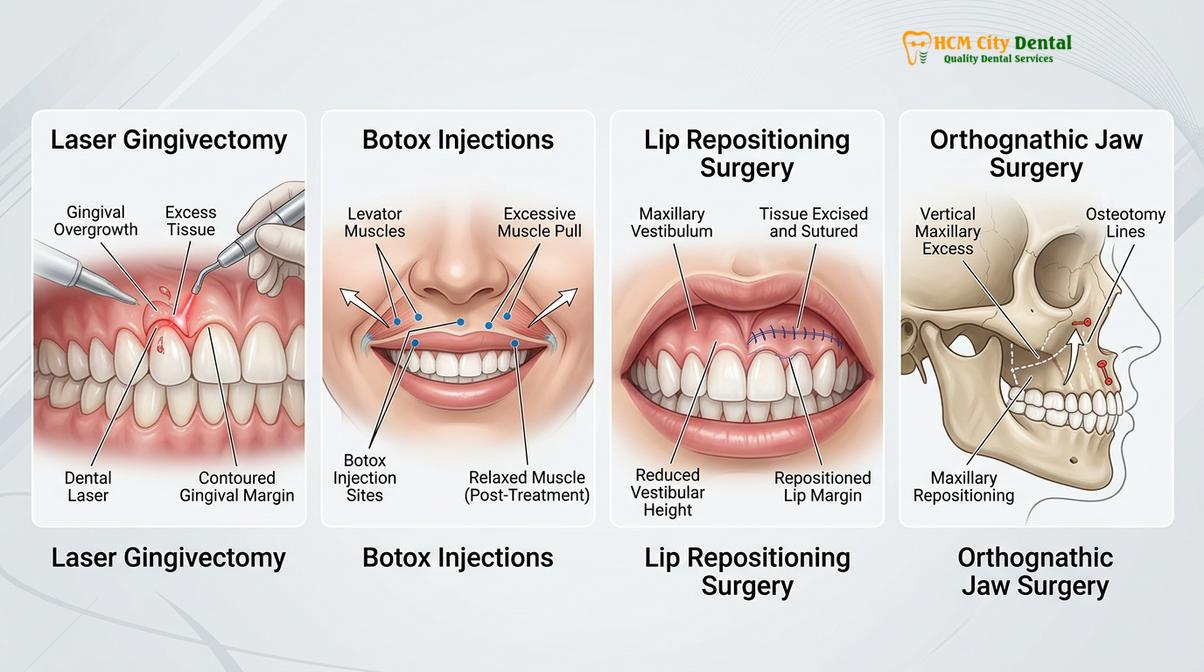 Clinical photography related to Gummy Smile Correction Methods