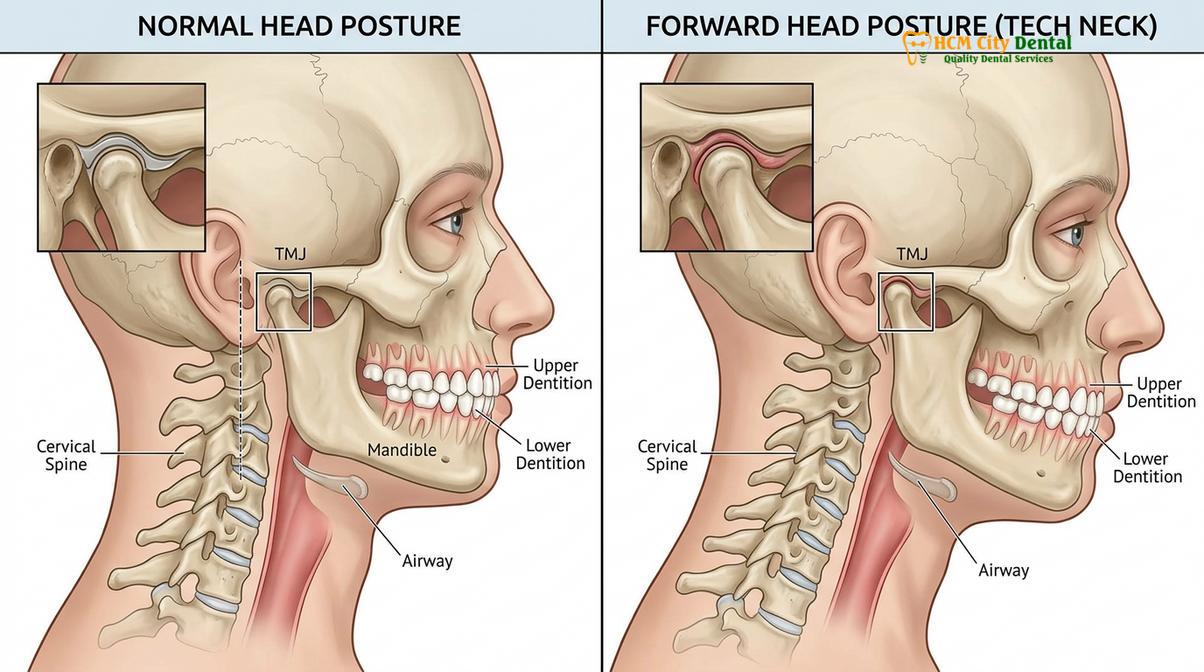 Visual description of TMJ Neck Pain Posture Connection