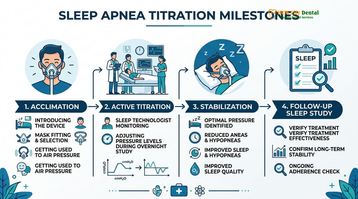 Summary diagram of titration process sleep apnea