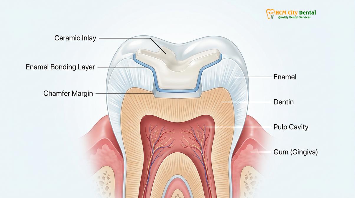 Clinical photography related to how long do porcelain inlays last