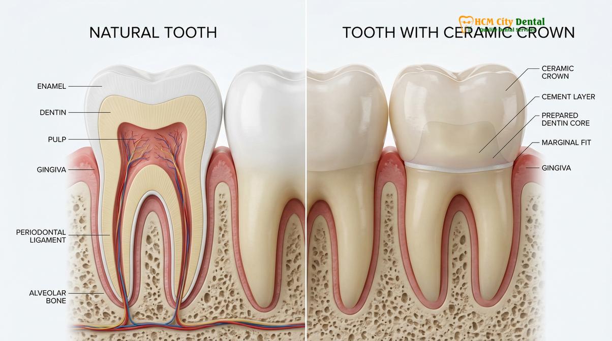 Clinical illustration of how long does a tooth crown last