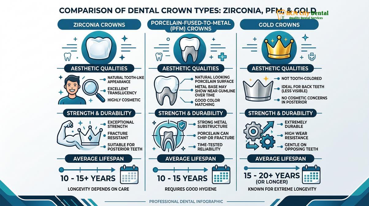 Summary diagram of how long does a tooth crown last