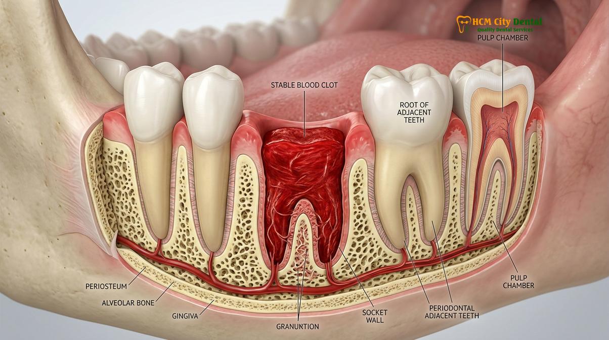 Clinical photography related to recover after wisdom tooth extraction