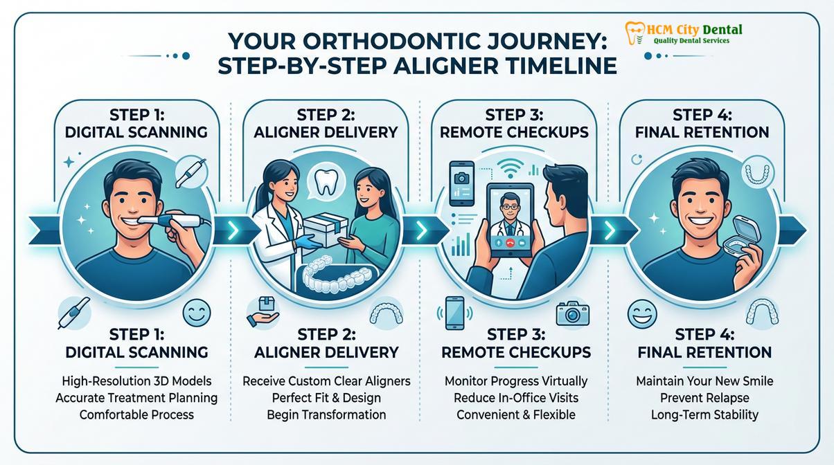 Summary diagram of How Many Visits Needed Invisalign Vietnam