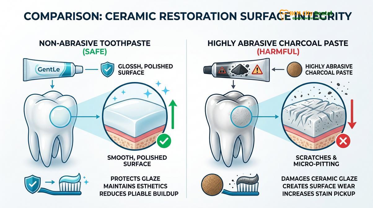 Summary diagram of how to clean dental onlays