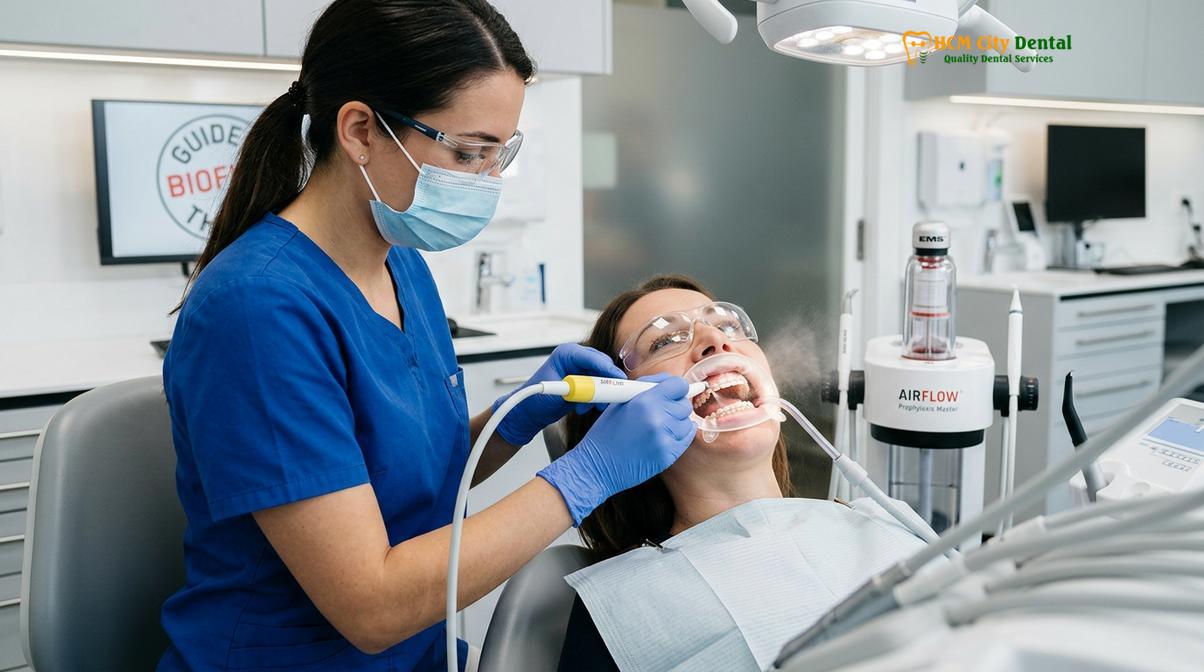Visual description of clean teeth with braces professional
