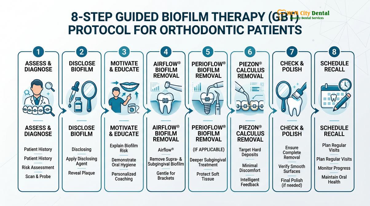 Summary diagram of clean teeth with braces professional