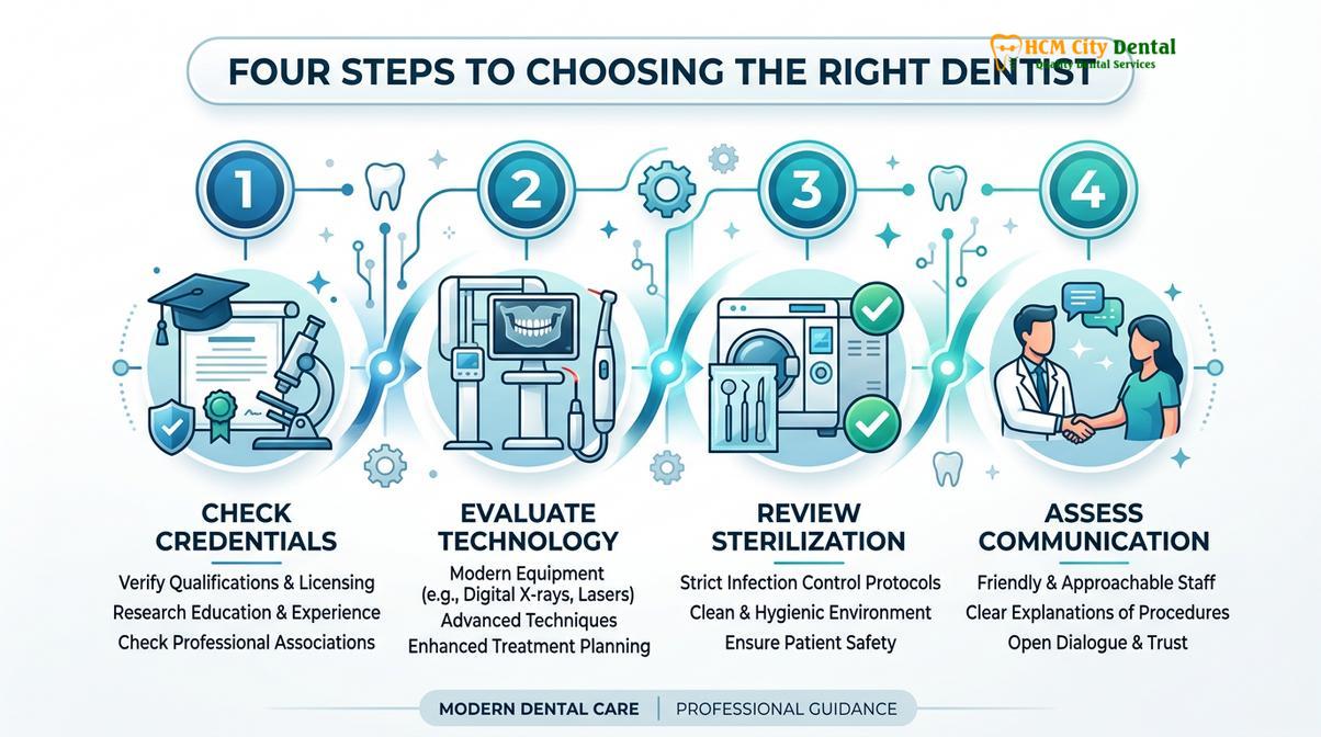 Visual illustration of how to find a good dentist