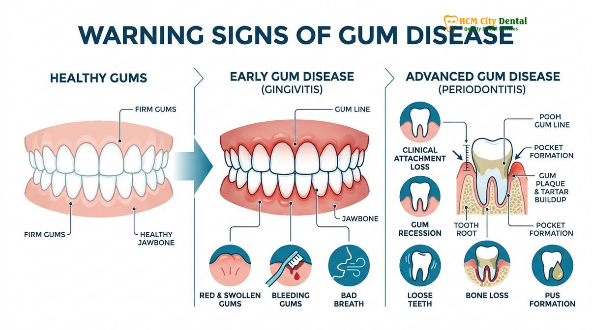 Summary diagram of how to prevent gum disease