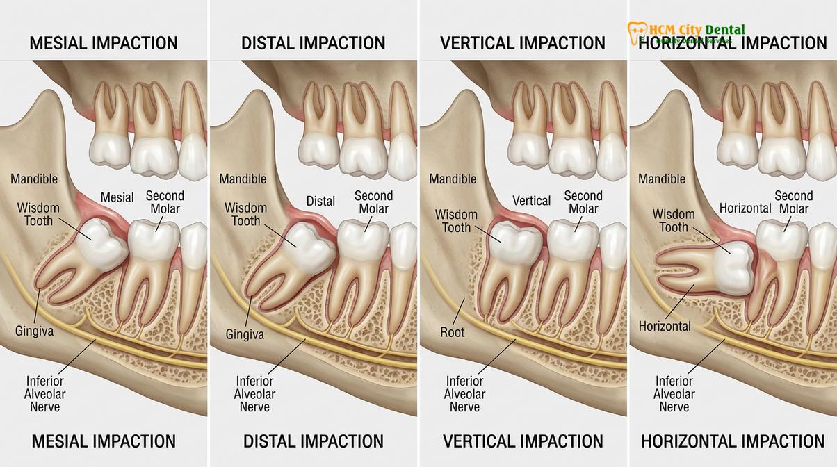 Visual description of impacted wisdom tooth symptoms