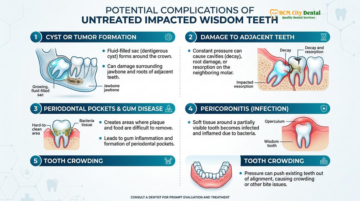 Summary diagram of impacted wisdom tooth symptoms
