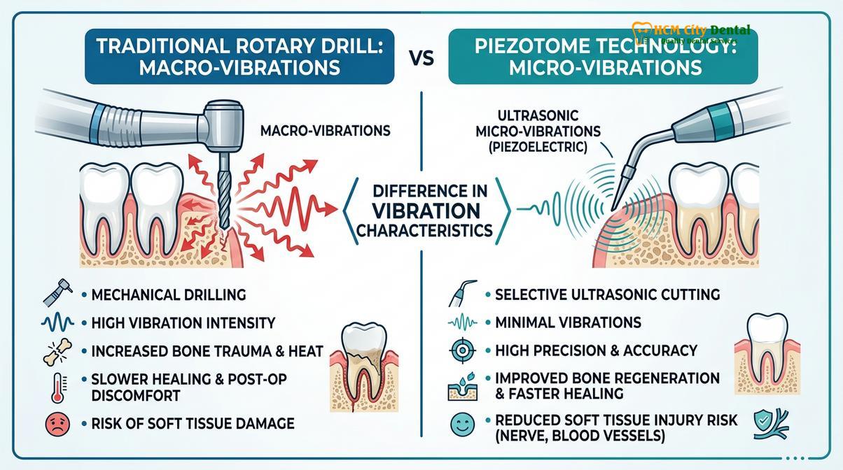 Summary diagram of Piezotome dental implant